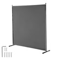 VEVOR Room Divider, Single Panel Room Divider, 6FT Privacy Screen Indoor, Partition Divider for Room Separation, Freestanding Room Divider, Grey