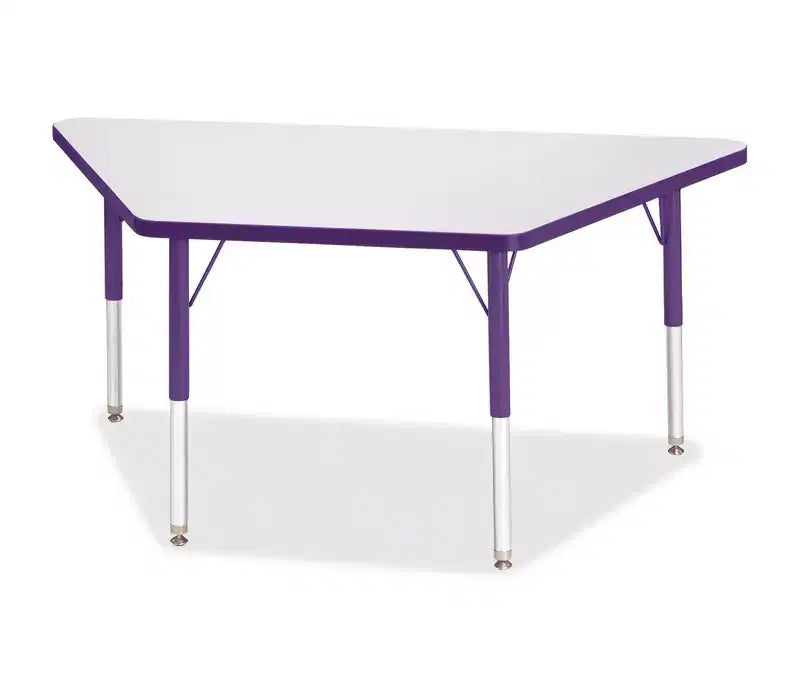 Jonti-Craft Berries Elementary Height Prism Edge Trapezoid Table (24 x 48) in Purple