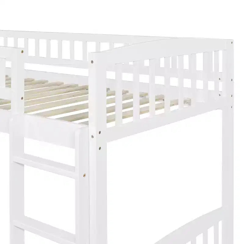 Letto a soppalco matrimoniale con scivolo e scaletta, struttura in legno per bambini e bambine