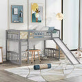Letto a soppalco matrimoniale con scivolo e scaletta, struttura in legno per bambini e bambine