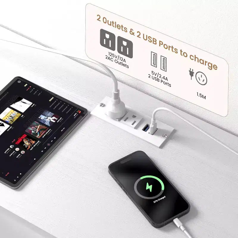 Mobile TV comò da 63 pollici con 12 cassetti, cassettiera in tessuto con stazione di ricarica e luci LED, ripiani aperti per TV da 65-75 pollici, centro di intrattenimento moderno
