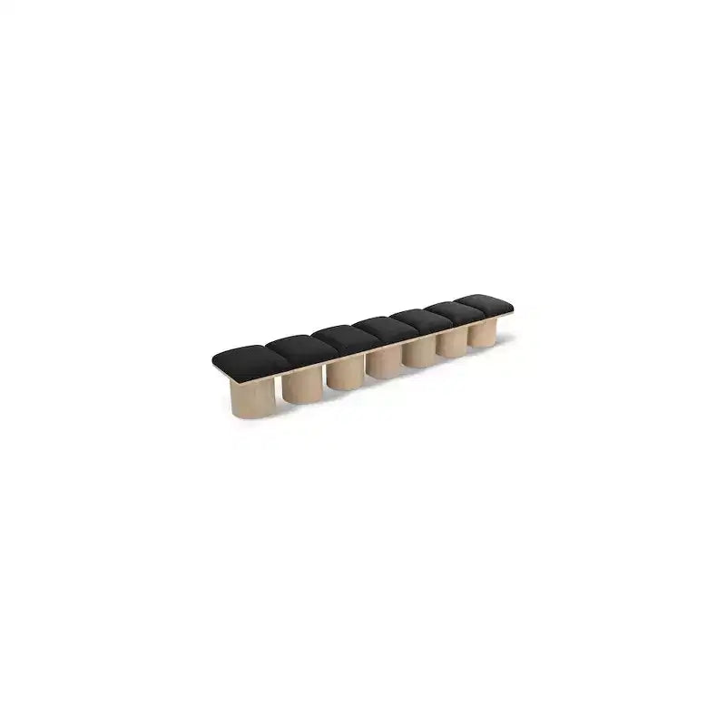 Meridian Furniture,Pavilion Black Boucle Fabric Bench