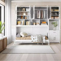 Letto a scomparsa matrimoniale all-in-one con scrivania pieghevole, bianco