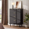 Cassettiera alta Wave Fluted a 5 cassetti, in legno, per camera da letto, cameretta, soggiorno, ingresso, ripostiglio