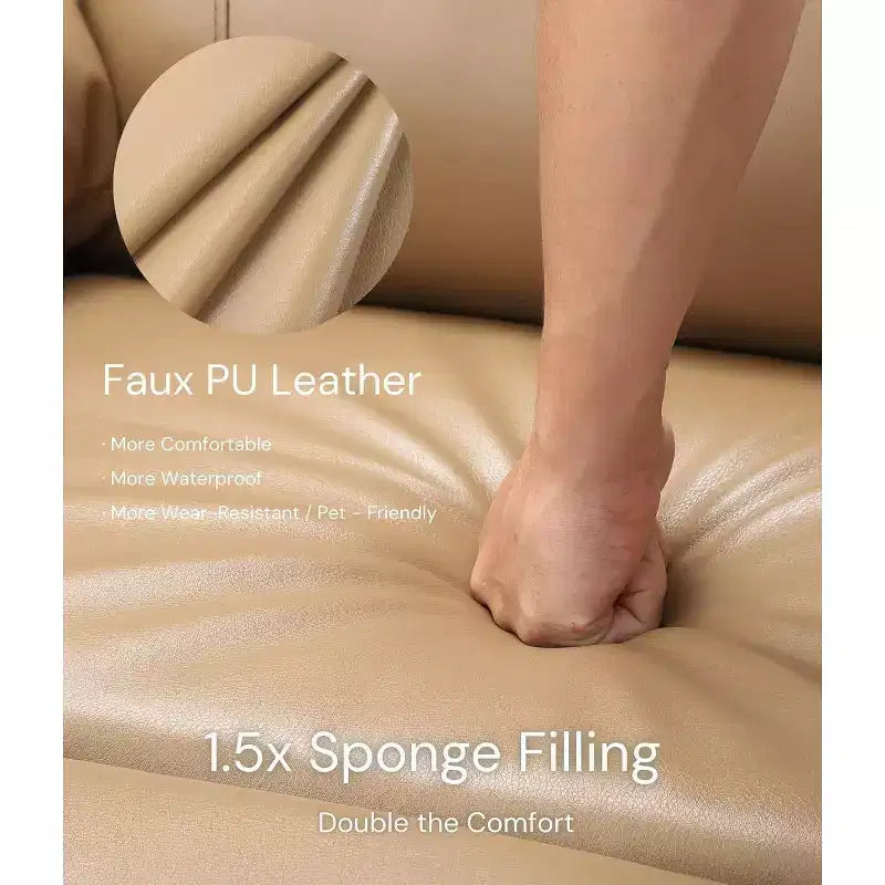 Poltrona Reclinabile Oversize in Pelle Sintetica, Poltrona Reclinabile Manuale con Imbottitura Spessa e Seduta Larga, per Soggiorno o Camera da Letto, Larghezza Extra di 22 Pollici