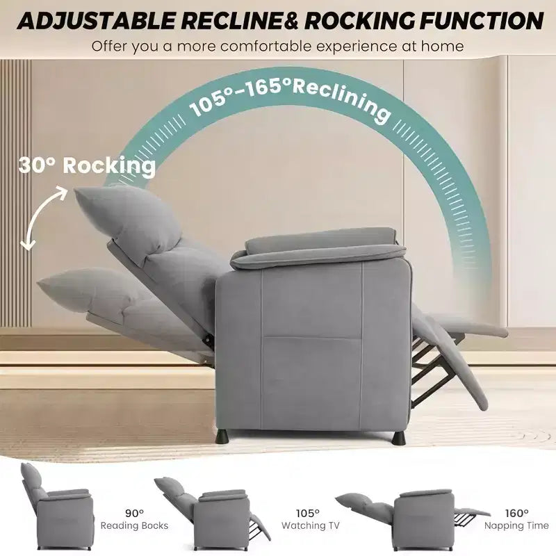 Poltrona reclinabile elettrica con massaggio e riscaldamento, divano reclinabile singolo regolabile, poltrona per home theater