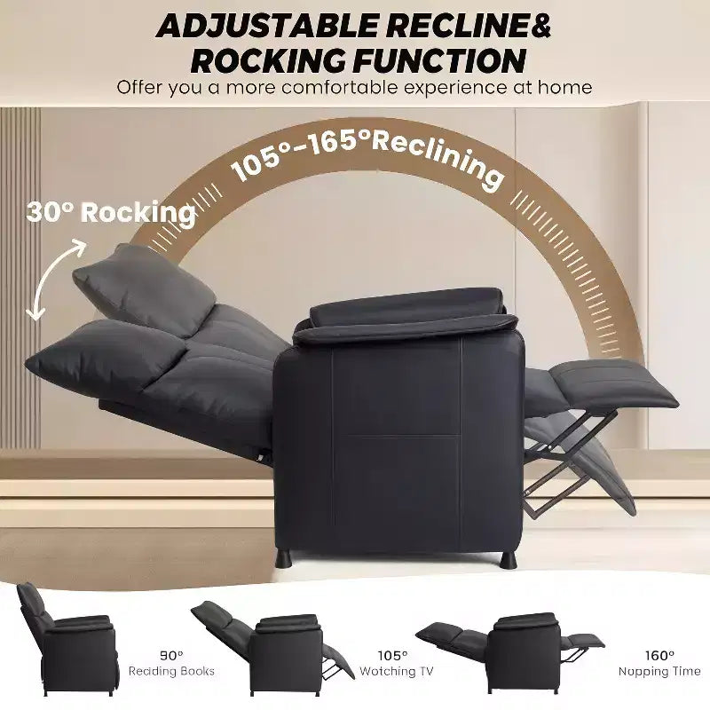 Poltrona reclinabile elettrica con massaggio e riscaldamento, divano reclinabile singolo regolabile, poltrona per home theater