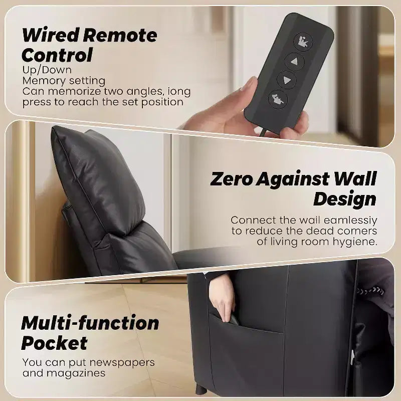 Poltrona reclinabile elettrica con massaggio e riscaldamento, divano reclinabile singolo regolabile, poltrona per home theater