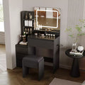 36-Inch Makeup Vanity Desk, Modern Vanity Table for Bedroom, 4 Large Drawers, 3 Lighting Modes, Storage Shelves for Bedroom