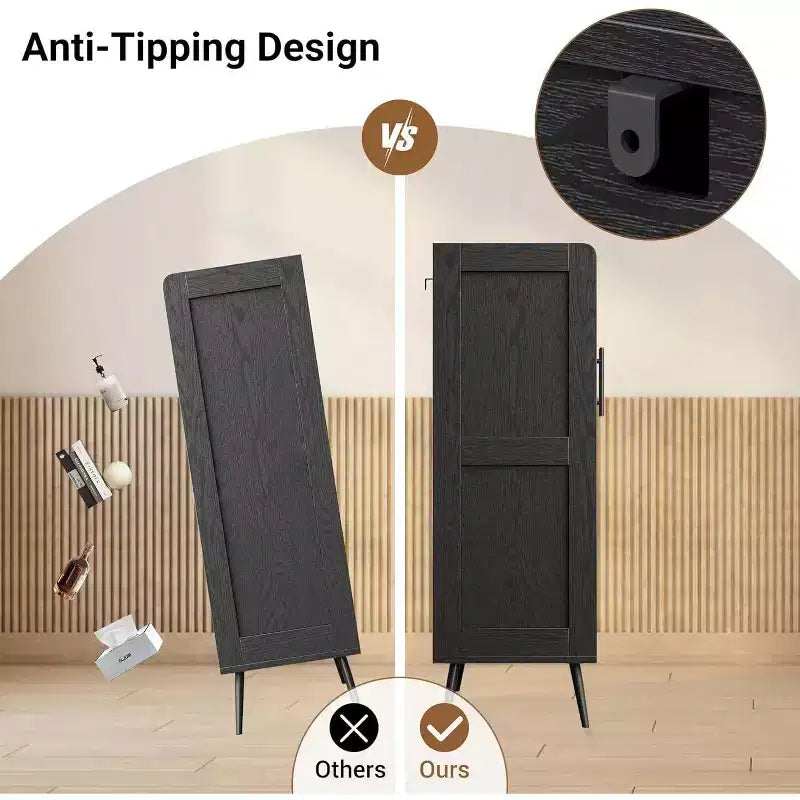 Scarpiera a 6 Ripiani in Rattan - Organizer Regolabile con Ante per Ingresso, Corridoio e Armadio, Tessitura Naturale