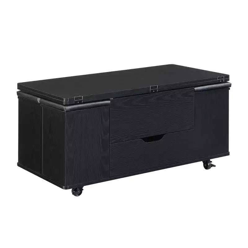 Tavolino da caffè multifunzione moderno con piano sollevabile e vano portaoggetti nascosto, 4 sgabelli e rotelle, perfetto per spazi abitativi moderni