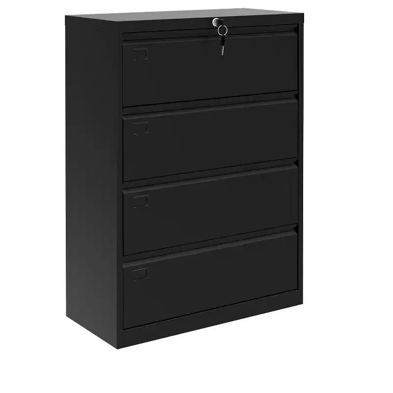 Classificatore orizzontale a 4 cassetti - Armadietto in metallo nero resistente per documenti formato Letter/Legale (uso domestico/ufficio)