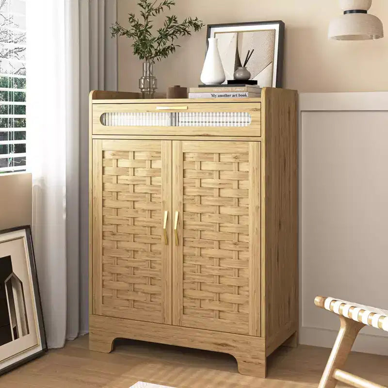 Okak Coffee Bar Cabinet, Storage Cabinet with Drawer and Adjustable Shelf, Accent Cabinet for Kitchen, Dining Room, Bathroom, Entryway