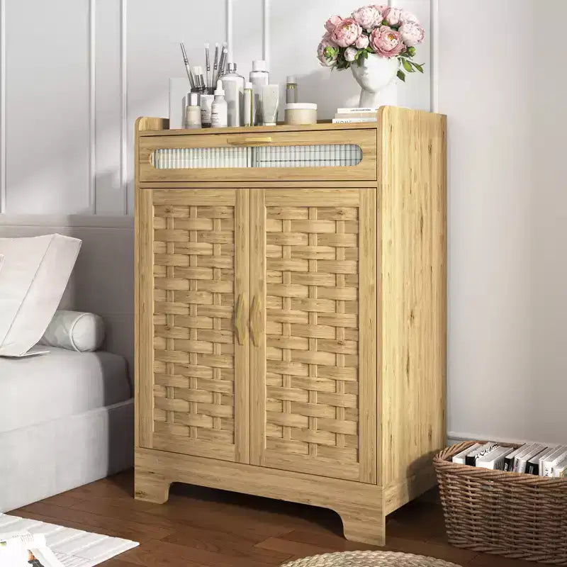 Mobiletto da caffè, Armadietto contenitore con cassetto e ripiano regolabile, Mobiletto d'accento per cucina, sala da pranzo, bagno, ingresso