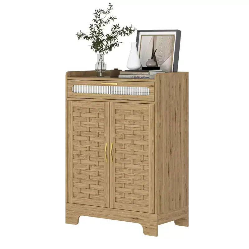 Mobiletto da caffè, Armadietto contenitore con cassetto e ripiano regolabile, Mobiletto d'accento per cucina, sala da pranzo, bagno, ingresso