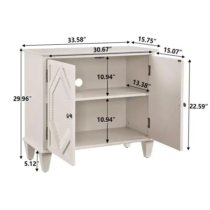 Mobile contenitore retrò da 85,3 cm, mobile da ingresso con 2 ante, mobile decorativo per soggiorno, corridoio, ingresso