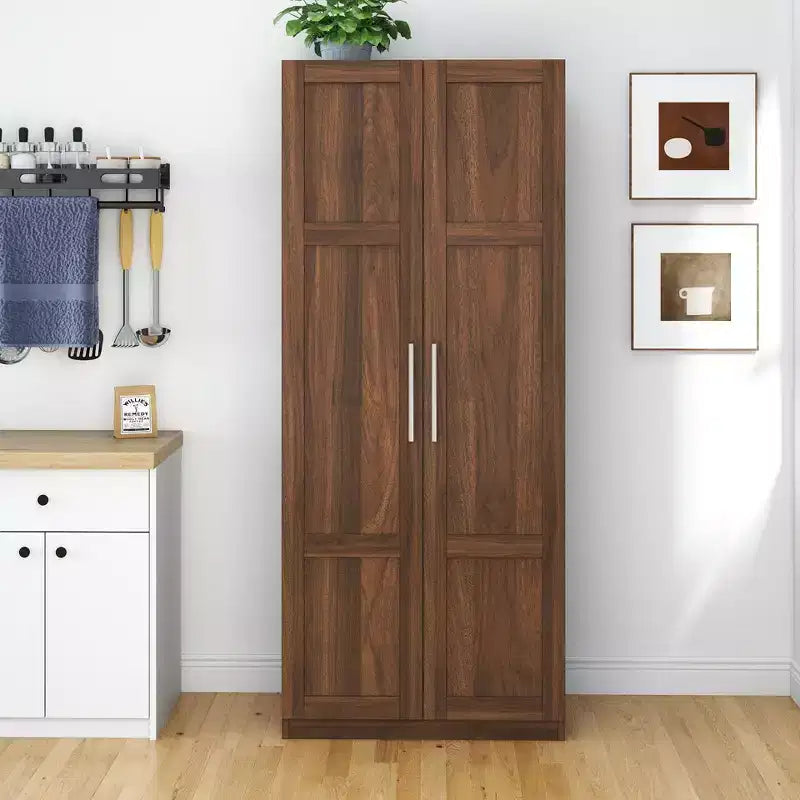 Credenza alta moderna, Mobile dispensa autoportante con 2 ante e 4 ripiani, Mobile contenitore per soggiorno, sala da pranzo, cucina