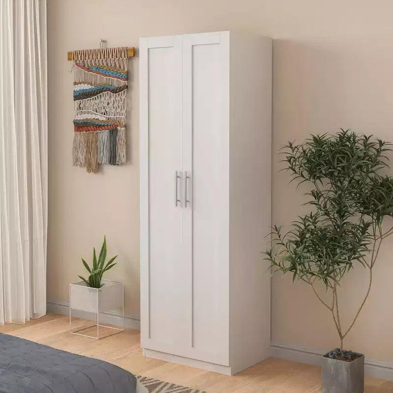 Credenza alta moderna, Mobile dispensa autoportante con 2 ante e 4 ripiani, Mobile contenitore per soggiorno, sala da pranzo, cucina