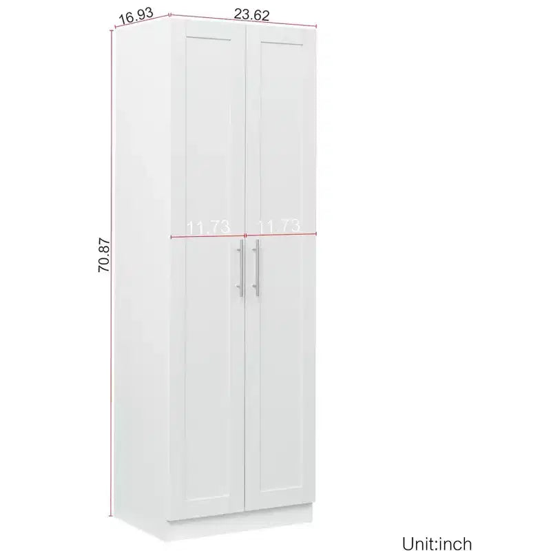 Credenza alta moderna, Mobile dispensa autoportante con 2 ante e 4 ripiani, Mobile contenitore per soggiorno, sala da pranzo, cucina