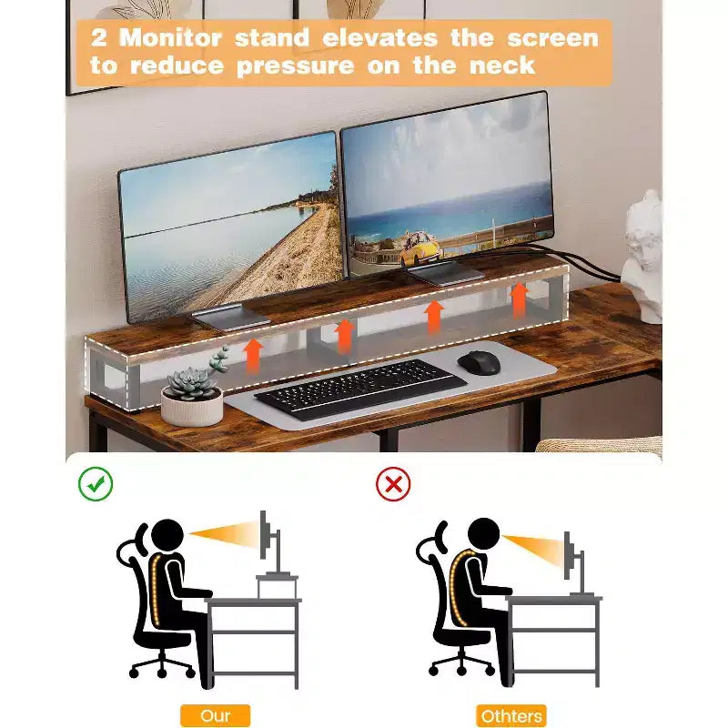 Scrivania a L da 67 pollici con prese di corrente e porta USB-C, scrivania angolare per computer per ufficio domestico con cassetti e supporto monitor mobile per gaming e scrittura