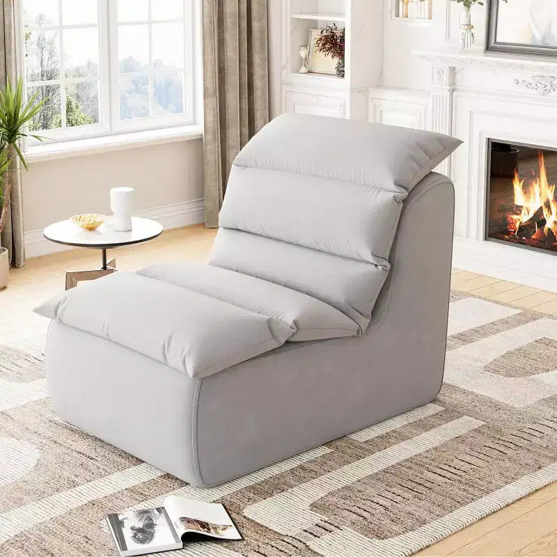Bean Bag Chair for Adults, High-Density Foam Lazy Floor Sofa with Non-Slip Base, Comfy Fireside Chair, Leisure Reading Chair for Living Room, Bedroom