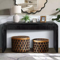 Okak 59IN Farmhouse Curved Entryway Table, Console Table with 2 Hidden Handle Drawers, Hallway Table for Livng Room, Dining Room