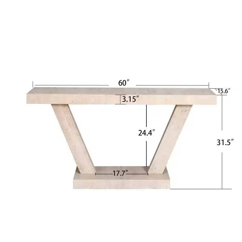 Consolle vintage da 60 pollici a 2 ripiani in legno massello impiallacciato, tavolo da ingresso con gambe robuste e base spessa, tavolo da corridoio per soggiorno