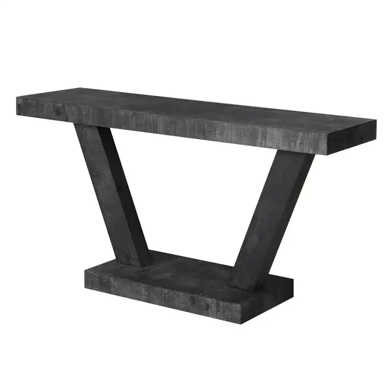 Consolle vintage da 60 pollici a 2 ripiani in legno massello impiallacciato, tavolo da ingresso con gambe robuste e base spessa, tavolo da corridoio per soggiorno