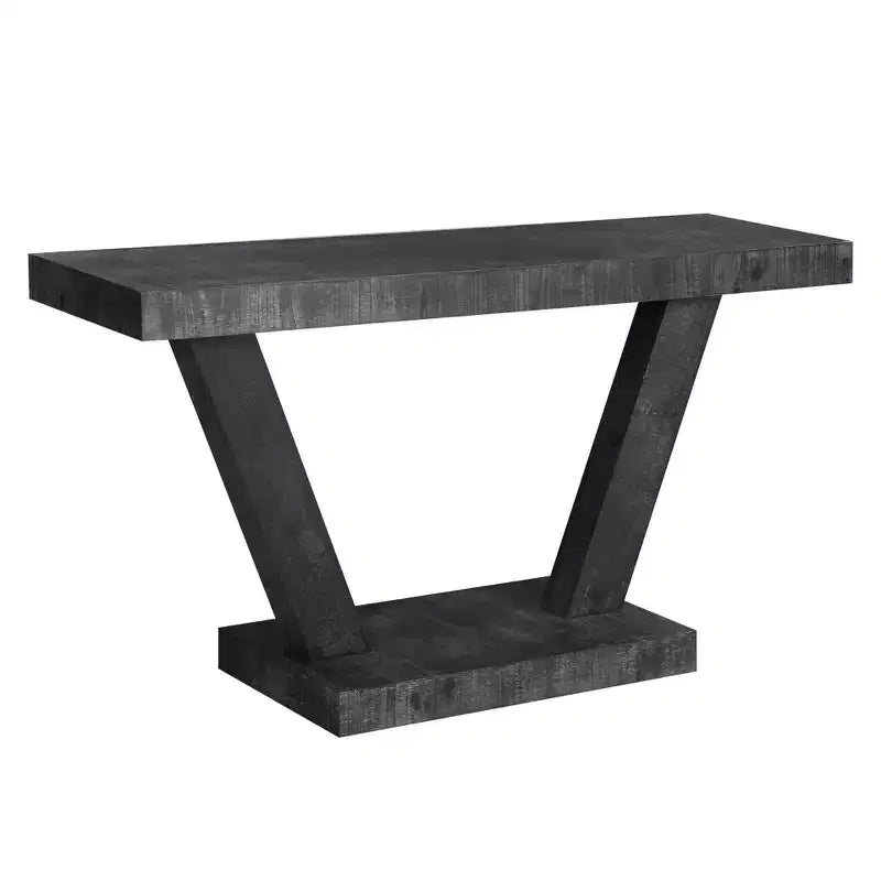 Consolle vintage da 60 pollici a 2 ripiani in legno massello impiallacciato, tavolo da ingresso con gambe robuste e base spessa, tavolo da corridoio per soggiorno