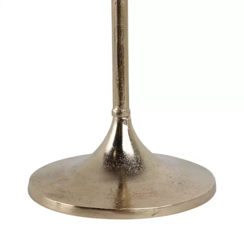Elegante tavolino, tavolino da appoggio o comodino piccolo per l'arredamento della stanza - Tavolino da bevande sottile in metallo con piano in marmo e base a tromba