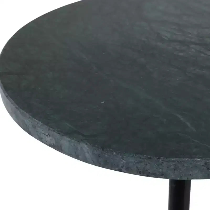 Elegante tavolino, tavolino da appoggio o comodino piccolo per l'arredamento della stanza - Tavolino da bevande sottile in metallo con piano in marmo e base a tromba