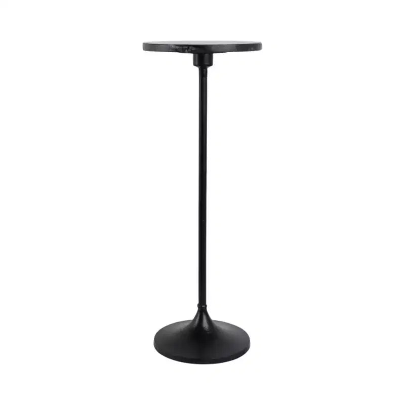 Elegante tavolino, tavolino da appoggio o comodino piccolo per l'arredamento della stanza - Tavolino da bevande sottile in metallo con piano in marmo e base a tromba