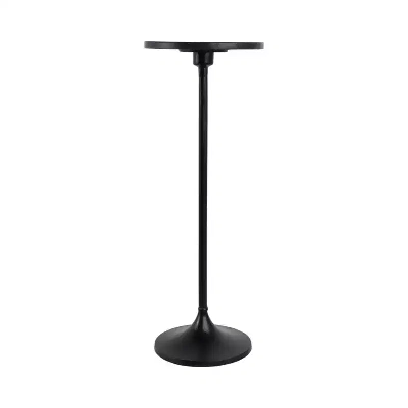 Elegante tavolino, tavolino da appoggio o comodino piccolo per l'arredamento della stanza - Tavolino da bevande sottile in metallo con piano in marmo e base a tromba