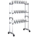 vidaXL Shoe Rack with Wheels Silver 26x10.6x39.4