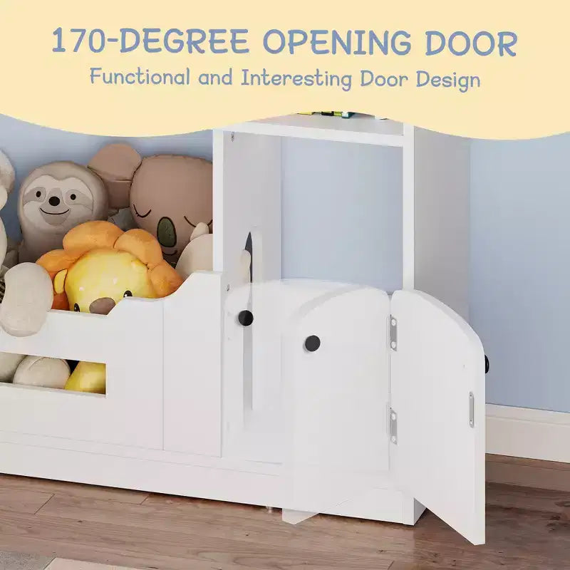 Libreria in legno per bambini con luce a sensore di movimento, organizer porta-giocattoli per bambini, libreria in stile casa delle bambole per sala giochi, camera da letto e cameretta