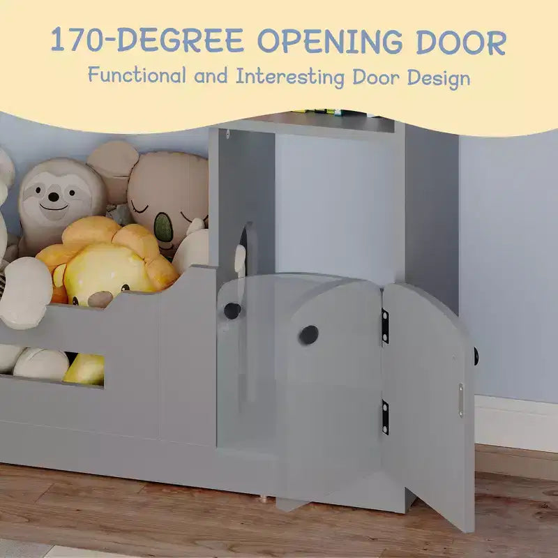 Libreria in legno per bambini con luce a sensore di movimento, organizer porta-giocattoli per bambini, libreria in stile casa delle bambole per sala giochi, camera da letto e cameretta