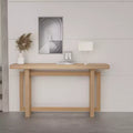 Okak 59.05IN Minimalism Narrow Console Table with Unique Leg Design, Entryway Table with Thick Tabletop, Accent Table for Living Room, Hallway, Oak