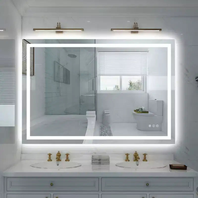 SUMERAIN 48x32 Wall Bathroom Mirror Shatter-Proof, Anti-Fog ETL Smart LED Vanity Mirror with Light