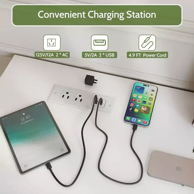 Cassettiera doppia a 6 cassetti con luci a LED, ampio mobile contenitore con ripiani aperti, bianco
