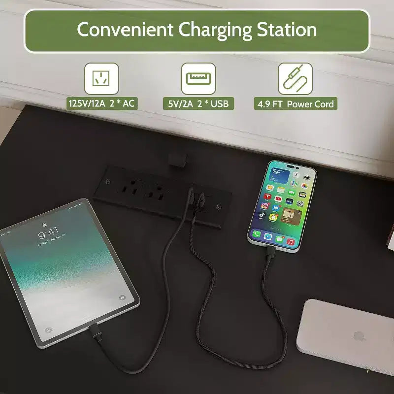 Cassettiera doppia a 6 cassetti con luci a LED, ampio mobile contenitore con ripiani aperti, bianco