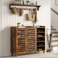 Karl Home 2-Door Shoe Cabinet With 5 Open Shelves Backsplash Top 45.67 W