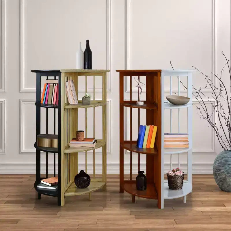 Libreria angolare pieghevole a 4 ripiani