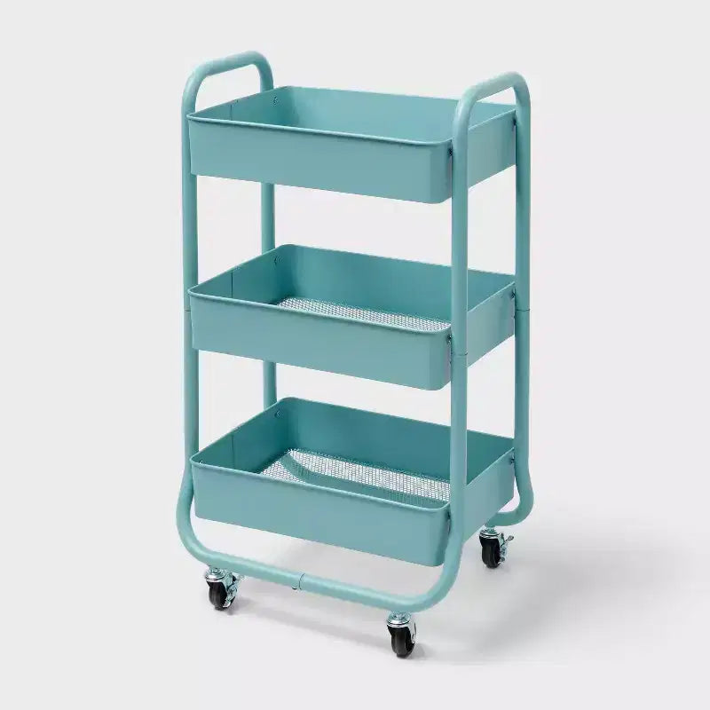 Carrello di servizio in metallo a 3 ripiani