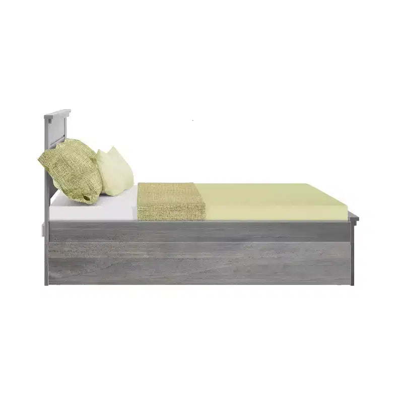 Struttura letto matrimoniale con letto estraibile, letto a piattaforma in legno massello